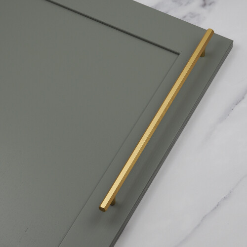 (320mm Handle) Brass Hexagon Cabinet Handle Brushed Gold 2