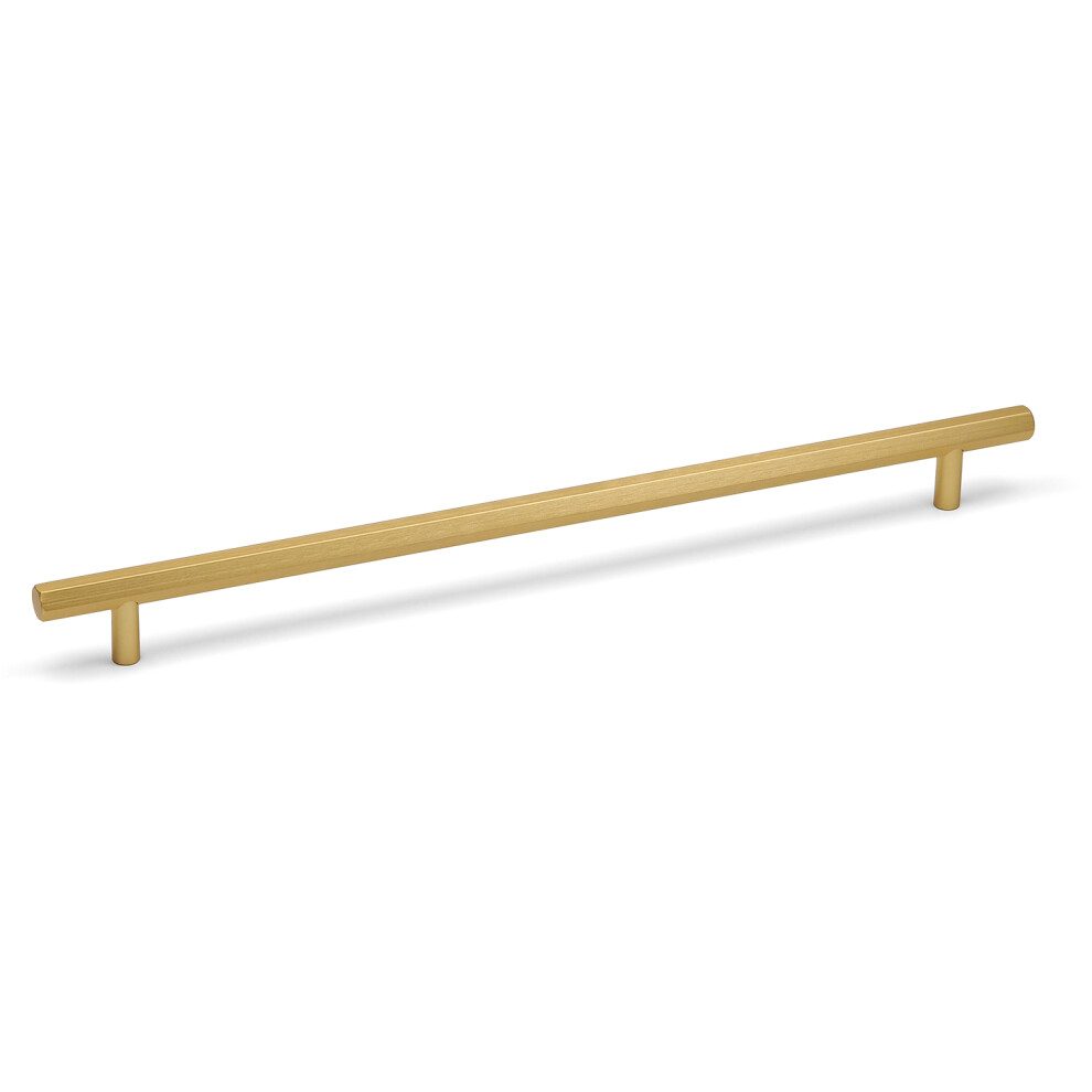 (320Mm Handle) Brass Hexagon Cabinet Handle Brushed Gold 5056767300377