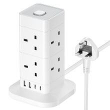 Place D'extension De La Tour 2M Avec Des Emplacements USB, 8 Voies 4 USB, Lele D'extension Protégée Avec Une Surtension Avec Interrupteur