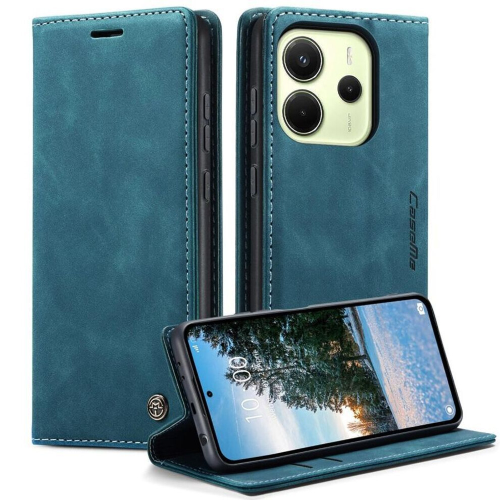 (, Redmi Note 12S 4G) Ultra Thin Strong Magnetic Frosted Leather Phone Case For Xiaomi Redmi Note 14 13 12 11 10 Redmi 14C 13 13C 12C Card Holder Blue 4250881926081