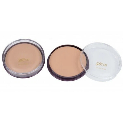 Saffron Creme Powder Compact Pressed Face Powder Make Up - Fair