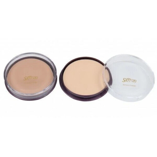 Saffron Creme Powder Compact Pressed Face Powder Make Up - Soft Honey