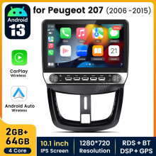 10.1" Carplay For Peugeot 207 2006-2015 Car Stereo Radio GPS Android 13 2+64GB