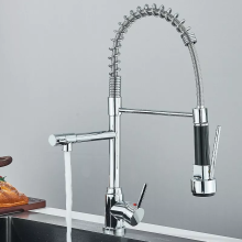 Modern Monobloc Pull Out Kitchen Mixer Tap Dual Spout Spray Single