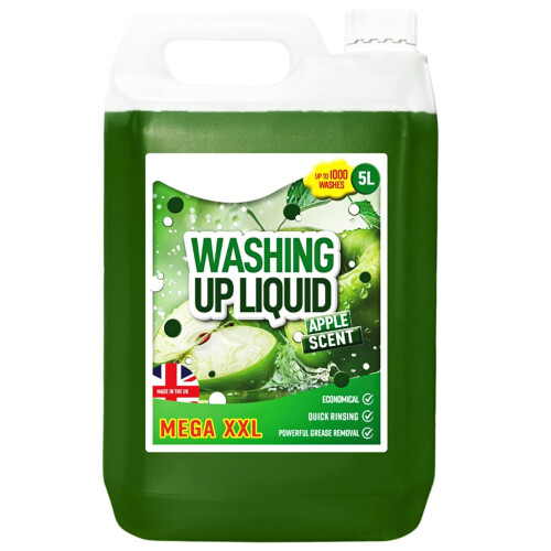 1 x 5L Apple Scented Washing Up Liquid Detergent For Removing Grease 2