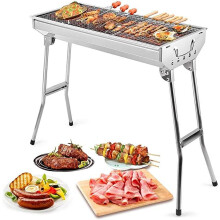 (Stainless Steel) Uten Portable Barbecue Grill,Stainless Steel Large Foldable BBQ Grill with Handles,Charcoal Grill for Outdoor Cooking Camping Hiking Picnics Beach