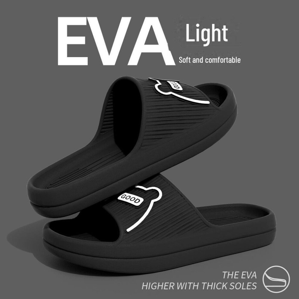 (black, 40-41) Comfort-feel Slippers: Men & Women Summer 2024 Non-slip Indoor Bathroom Sandals