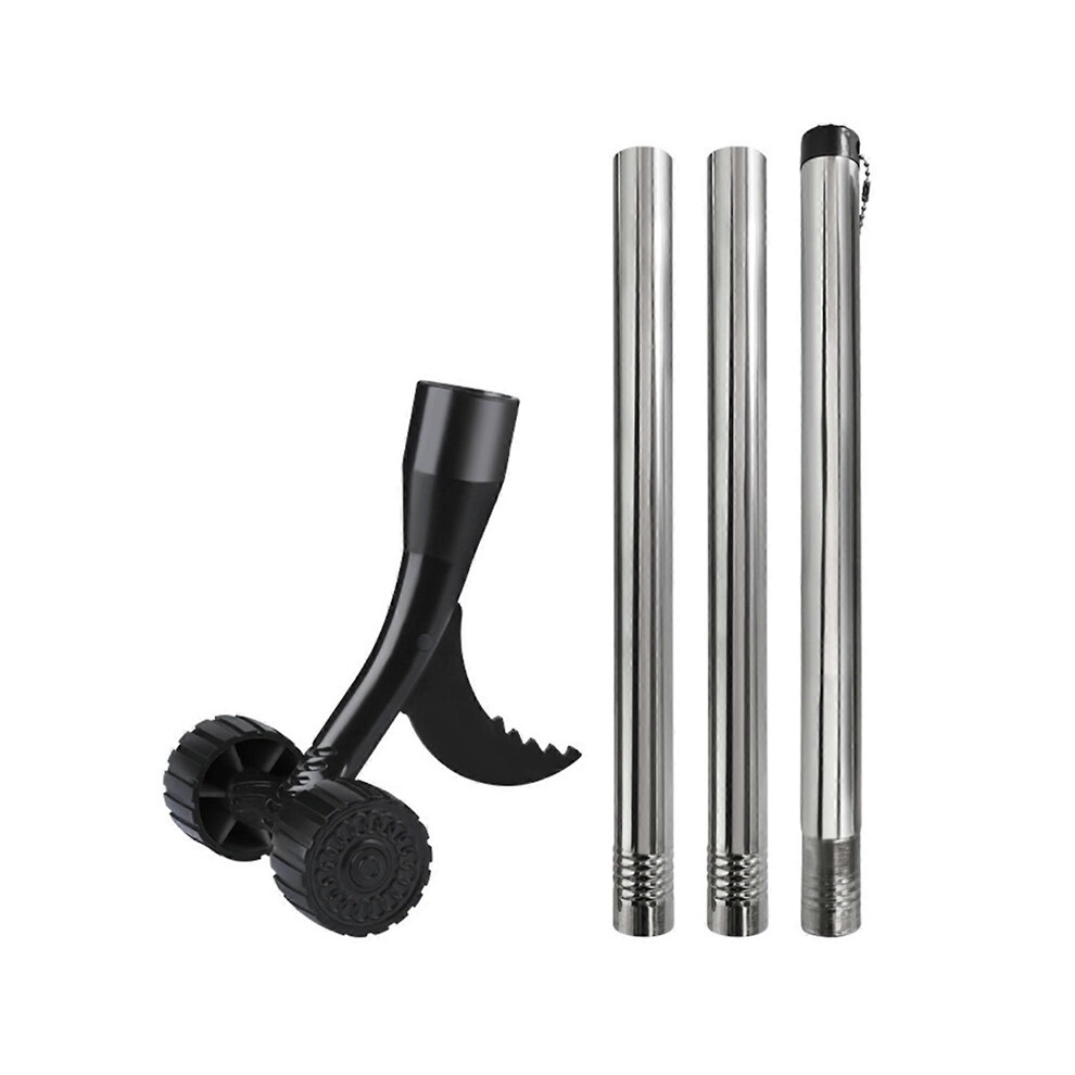 (With Handle) Weed Puller Tool with Wheels, Stand-Up Weeder Stainless Steel Claw for Gardening Patio Lawn Sidewalk Driveways Weeds
