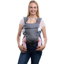 YOU+ME 4-in-1 Baby Carrier Grey Mesh Front & Back, 8 32 lbs