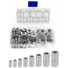 Rondelles Borden en 304 Acier Inoxydable Assortiment, Rondelles metaal, Joint vidange, Rondelles gonds de porte, Rondelles assortiment de lave-ma