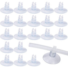Ventouses Transparant voor aquarium, 5 mm Ventouses Aquarium met Porte-Tube Clips Pinces voor Poissons d'Aquarium Ventouses Pompe à Air,20 stuks