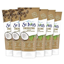 St. Ives Rise and Energize Face Scrub Deep Exfoliating Scrub Coconut and Coffee Dermatologist-Tested, 100% Natural Exfoliants Face Wash 6 oz / 170gm