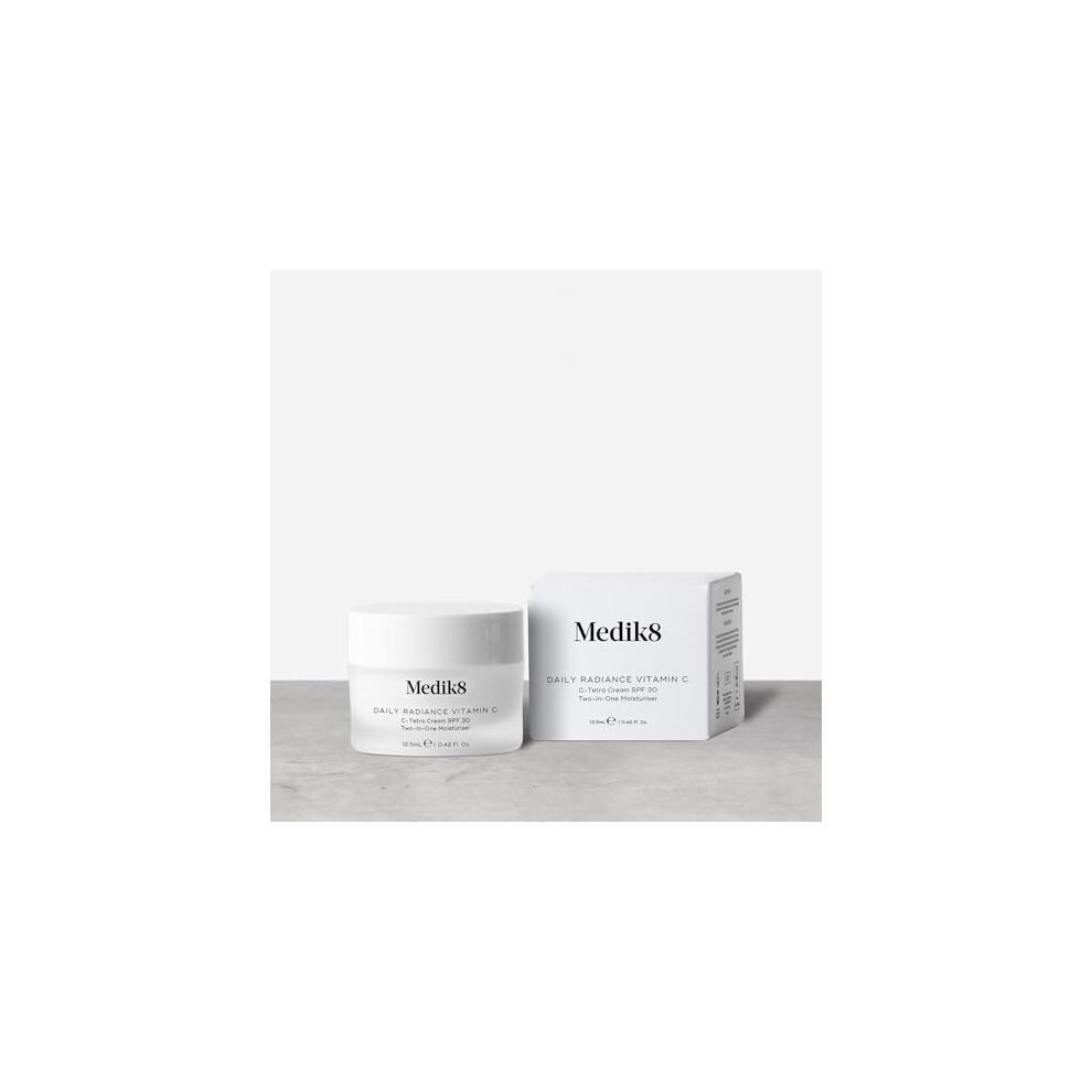 Medik8 Daily Radiance Vitamin C Travel Size - 2-in-1 SPF & Face Moisturiser - C-Tetra Cream SPF 30 - Shields Skin Against Premature Signs of Ageing -