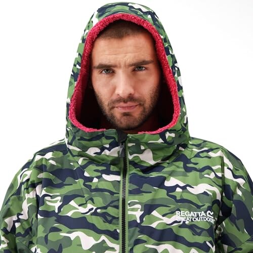 (XS/S, Camo/Pink) Regatta Outdoor Active Unisex Waterproof Zip Beach ...