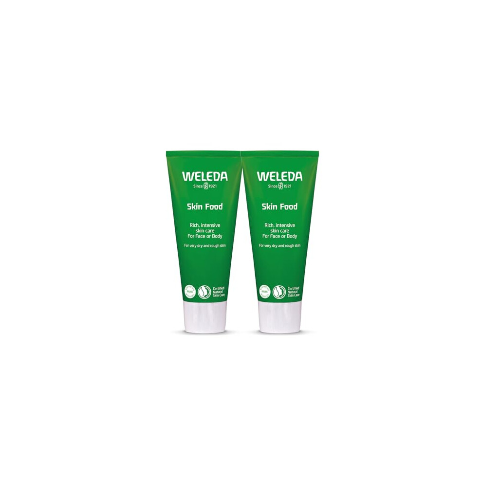 Weleda Skin Food Twin Pack, Dry Skin Moisturiser, Moisturising Cream & Primer, Face & Body, For Men & Women, Multiple Uses, 100% Certified Natural, O