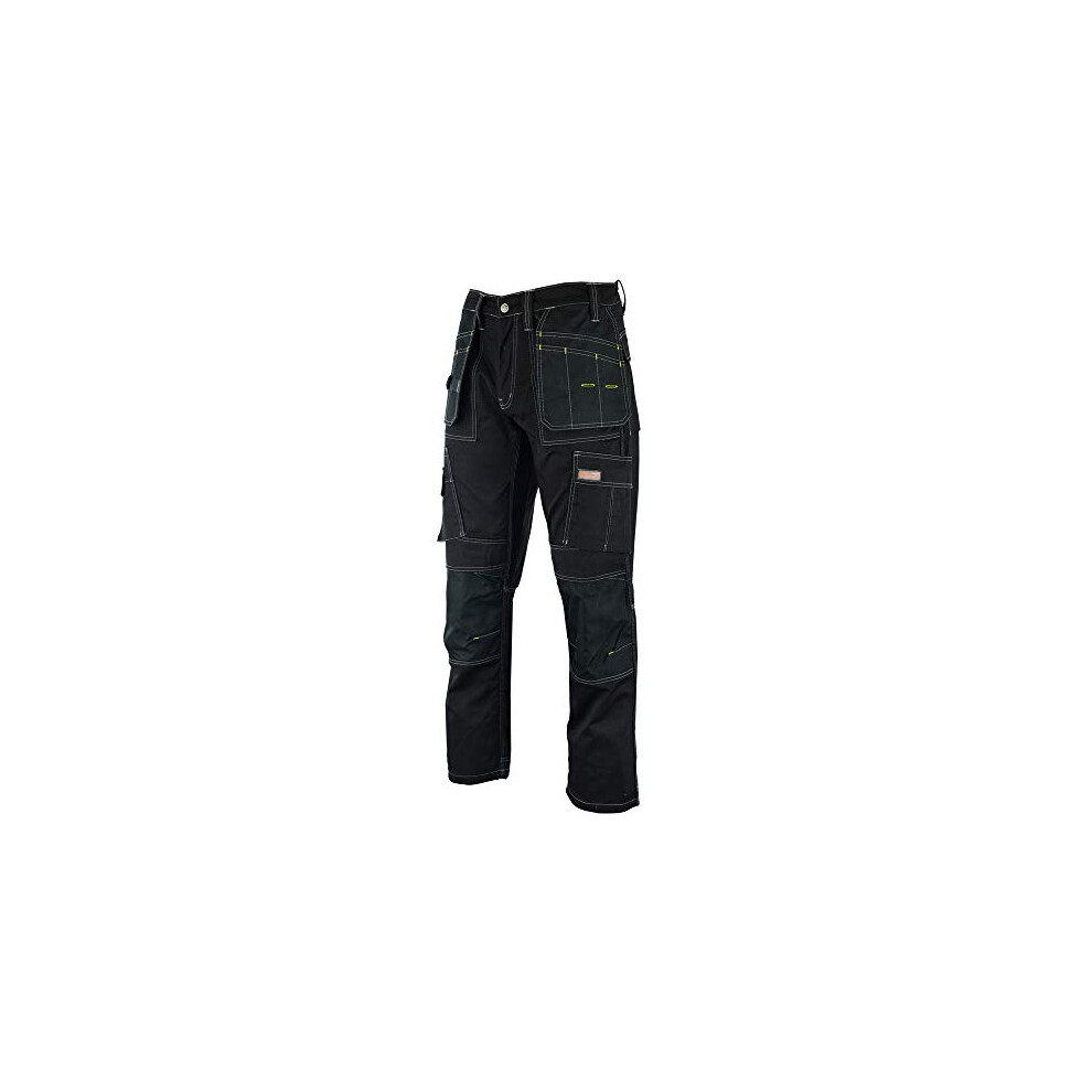 Wrightfits Men Pro Builder Work Trousers Black - Heavy Duty Safety Combat Cargo Pants - Knee Pad Pockets - Triple Stitched - Durable Workwear (42W X - Image 2