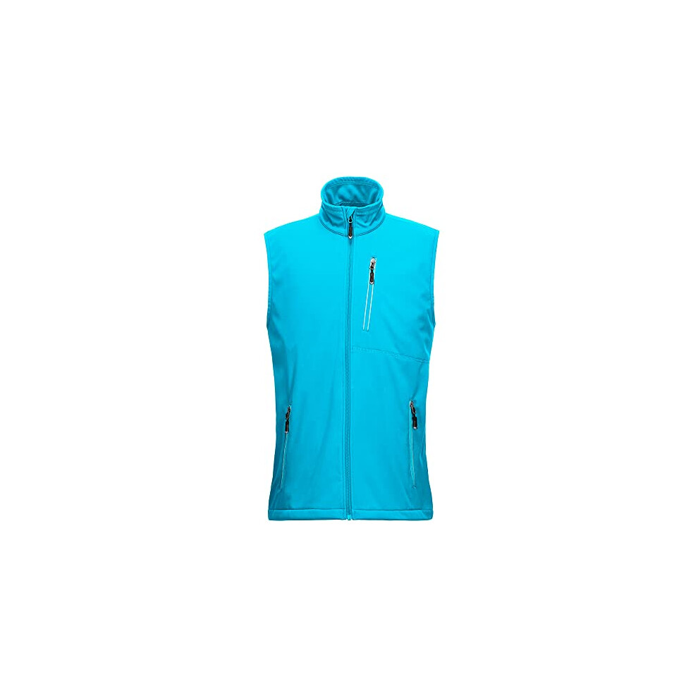 33,000ft Men's Lightweight Softshell Gilet, Windproof Waterproof Outerwear Vest Gilets Sleeveless Jacket for Cycling Running Hiking Golf Travel Brigh