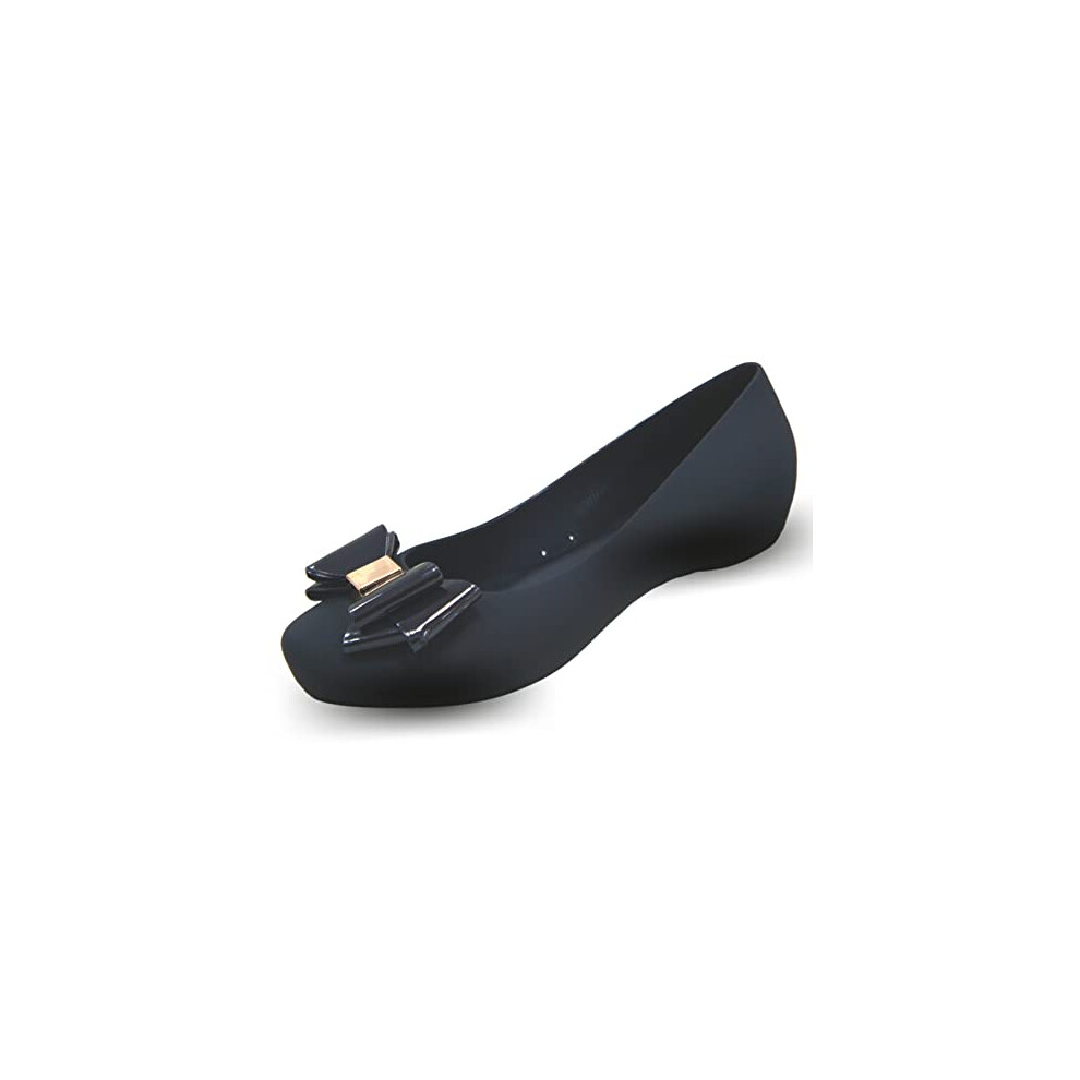IVACHY Womens Jelly Ballet Shoes, Bow Details Slip-On Flats, Comfy Ladies Casual Wear Every-Day Closed Toe Ballerina Pumps Pink