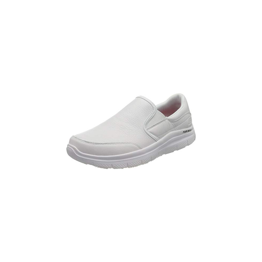 Skechers Mens Flex Advantage Sr - Bronwood Slip On Trainers, White Leather, 6.5 UK
