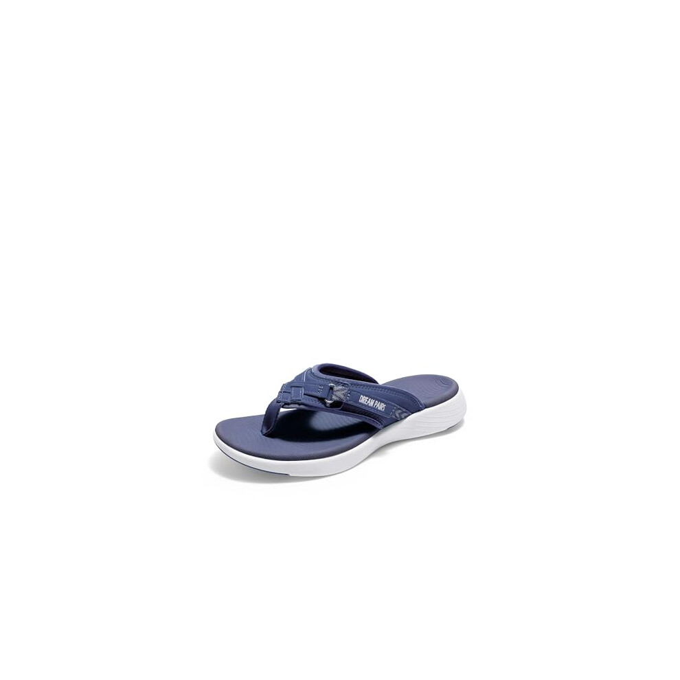 DREAM PAIRS Womens Flip Flops Arch Support Comfy Sandals Ladies Summer Holiday Beach Walking Thong Sandals Slip-on Indoor Outdoor Shoes,Size 9,Navy,B