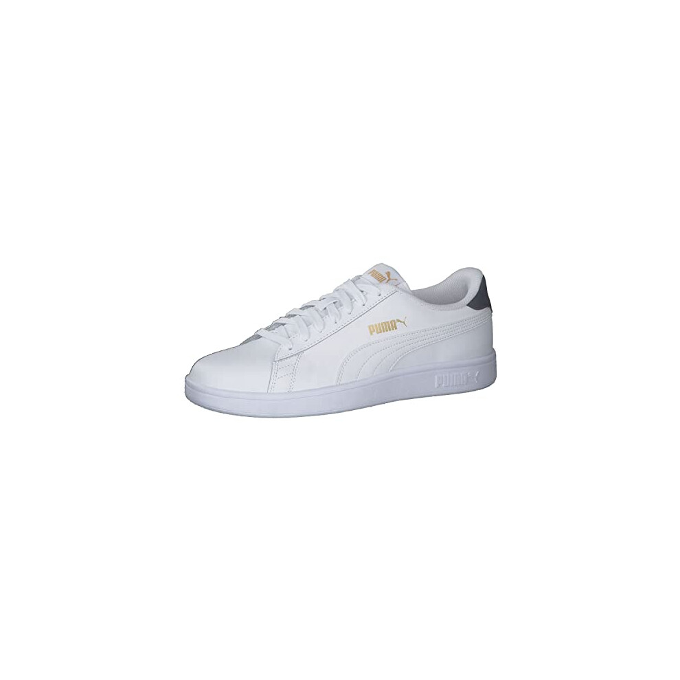 PUMA Unisex Smash V2 L Sneaker, White White-Peacoat Team Gold, 9.5 UK