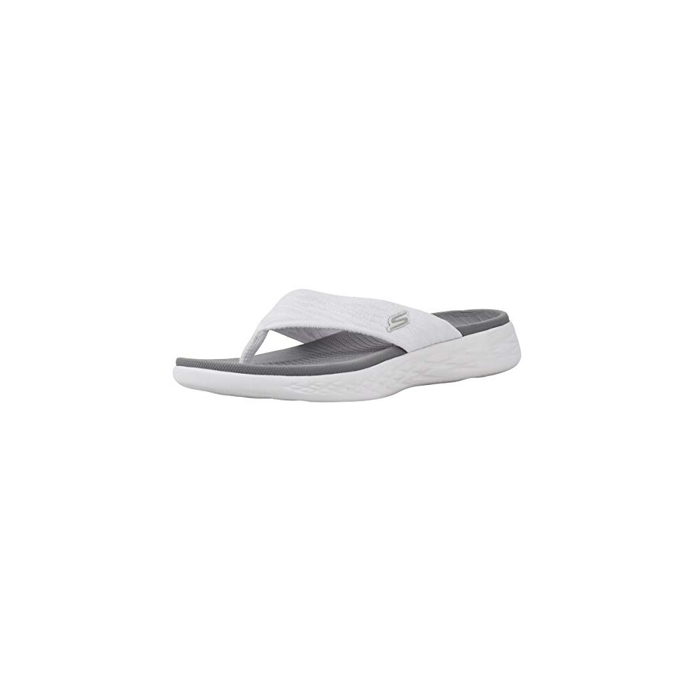 Skechers Women's On The Go 600 - Sunny Thong Sandal White 6 Wide
