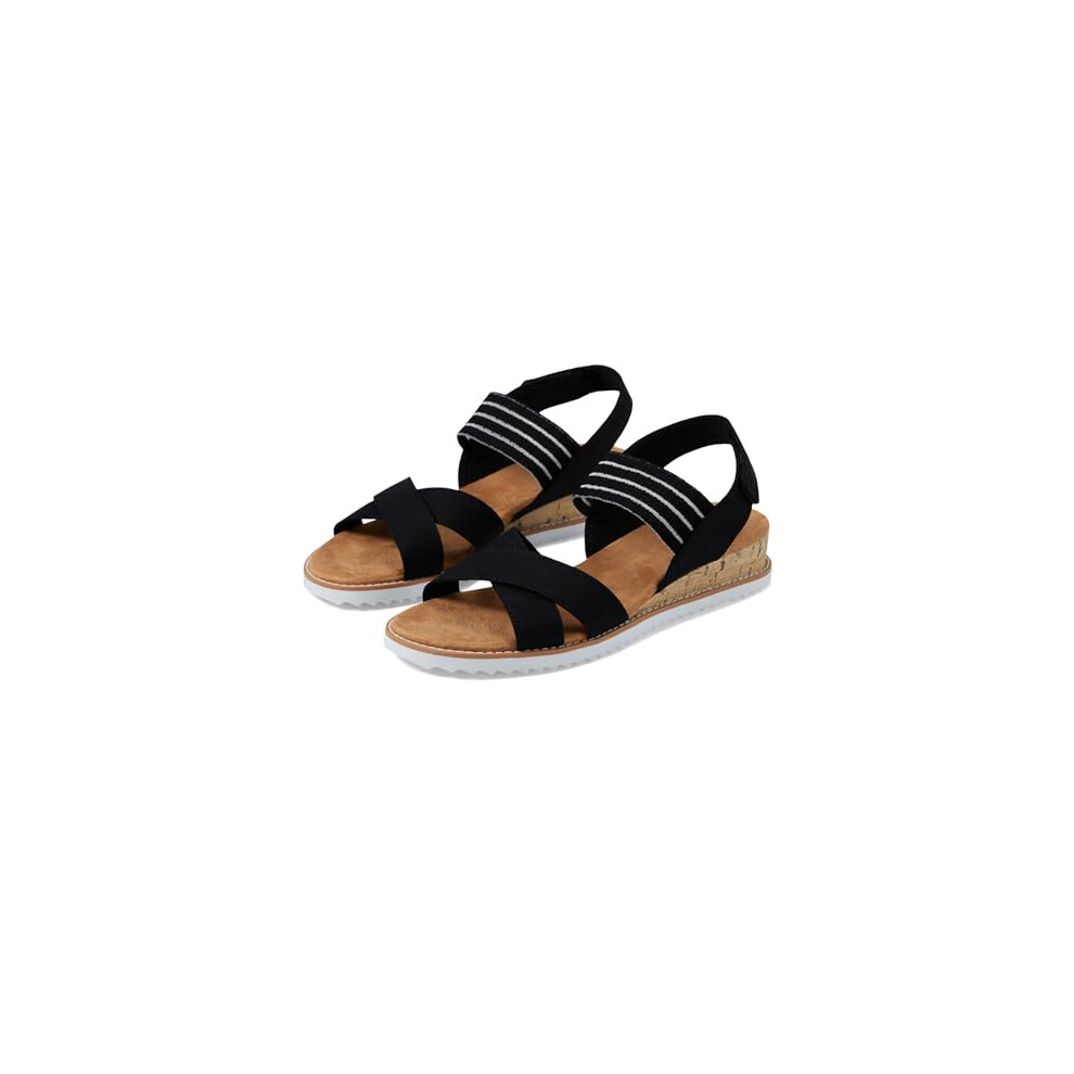 Skechers Bob's Womens Desert KISS Shore Enough, Black Textile, 7 UK