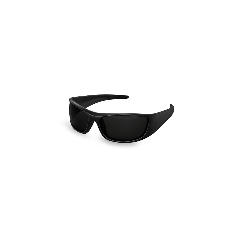 Bloomoak Super Dark Lens Polarized Sunglasses | Wrap Around Sport Sunglasses Unisex | Uv400 | Cat 4 | For Photophobia(Sensitive Eyes) Black