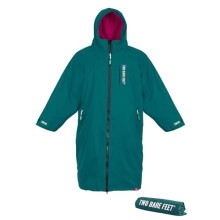Two Bare Feet Waterproof Long Sleeve Changing Robe with Hood & Changing Mat, Sherpa Fleece Lining, Windproof, Warm, for Watersports, Swimming, Surfin