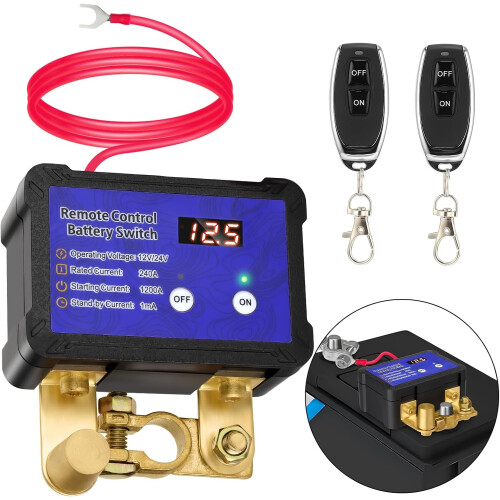 Kill Switch with Voltage Display Remote Battery Disconnect Switch