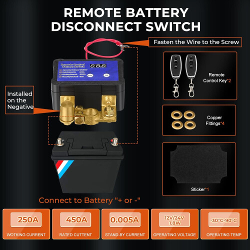 Kill Switch with Voltage Display Remote Battery Disconnect Switch 2
