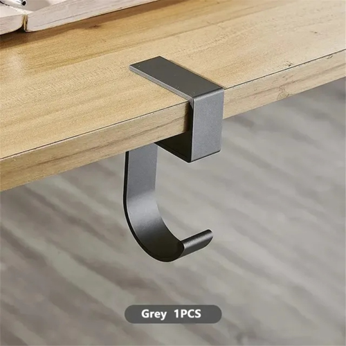 10 Shaped Table Edge Hook Student Desk Side Hanging Bag Removable Office Handbag Holders Hooks Gray 1