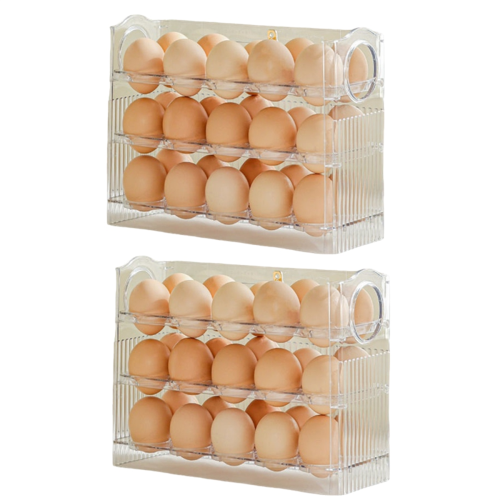 Contenitore Uova Impilabile 4 Contenitori Portauova Per Frigo - Plastica Trasparente Impilabile Con Coperchio, Per Cucina E Picnic Scatola Plastica Con Coperchio