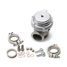 Valvola di sicurezza universale per auto da 38 mm con valvola di scarico turbocompressa, wastegate esterna, flangiata a V, nera