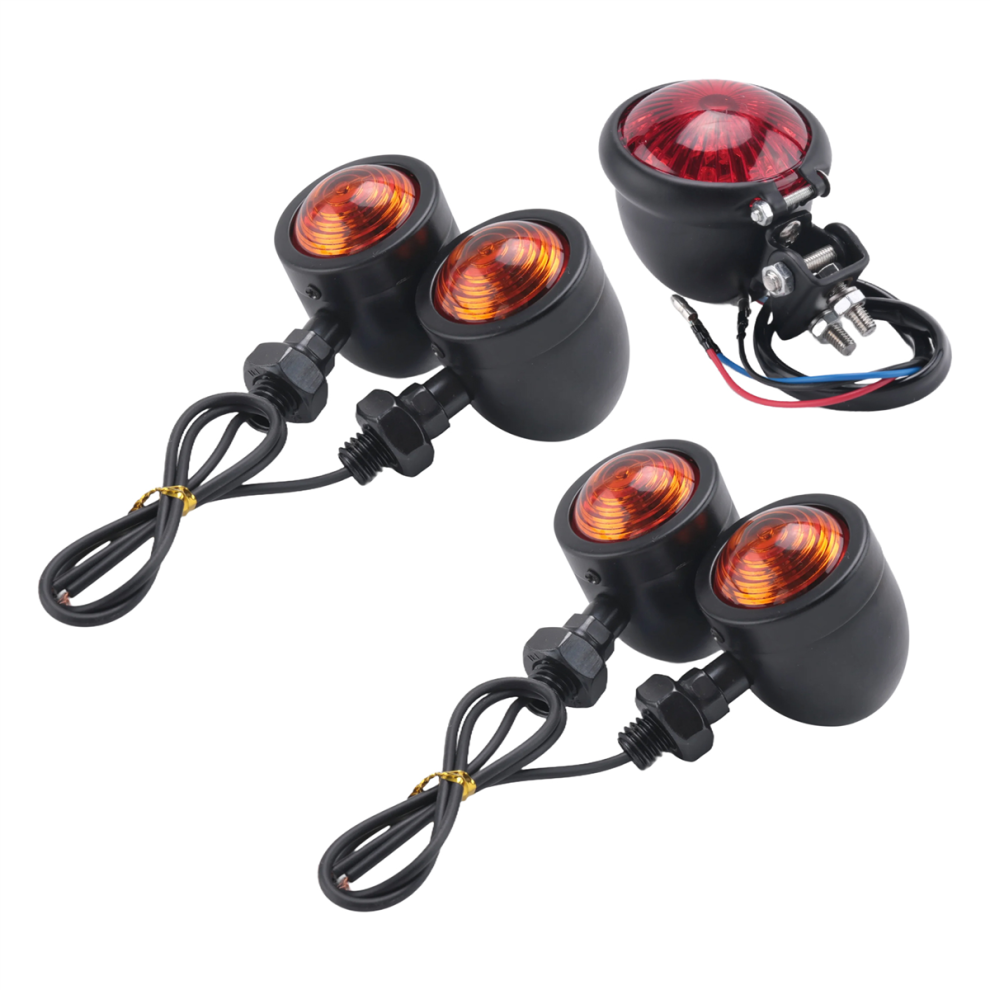 5Pcs/Set Motorcycle Turn Signals Rear Tail Lights Brake Stop Lamp For Cafe Racer Chopper 4852966719252