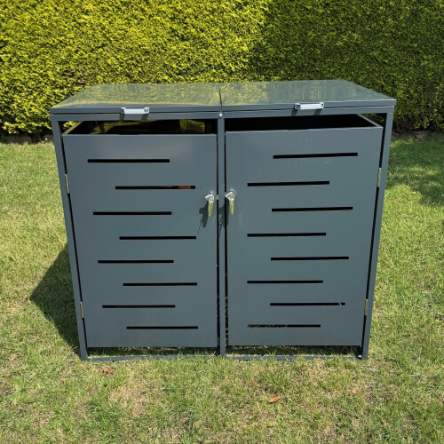Selections Metal Wheelie Bin Store in Dark Grey (Double) 2