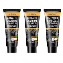(3pcs) Activated Charcoals Toothpaste Tooth Whitening Toothpaste with Coconuts Oil Deep Stain Remover White Toothpaste