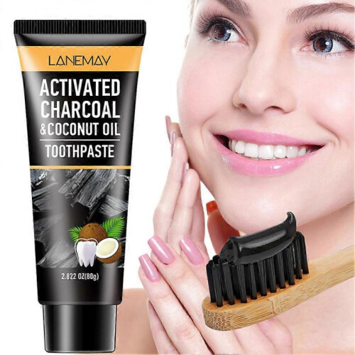 (3pcs) Activated Charcoals Toothpaste Tooth Whitening Toothpaste with Coconuts Oil Deep Stain Remover White Toothpaste 1