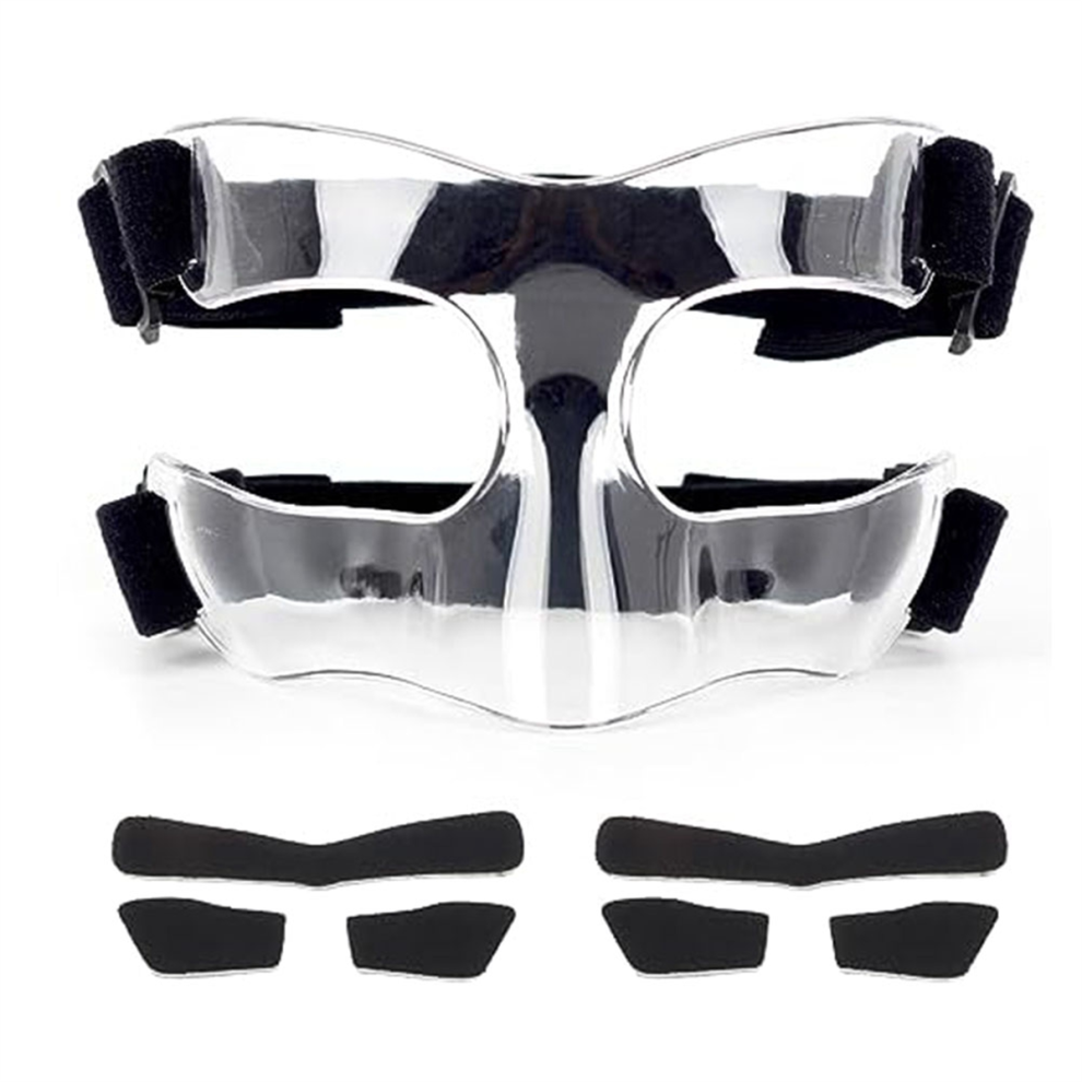 Jojomino Nose Shield, Suitable For Broken Noses, Mask With Padding, Adjustable, Breathable, Transparent, Basketball