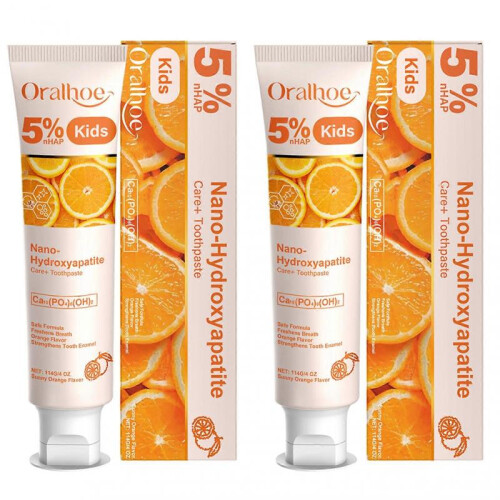 (2pcs) Non-Fluoride Nano-Hydroxyapatite Children 5% Hydroxyapatite Toothpaste, Gentle Effective Formulas Fresh-Breath Tooth Paste
