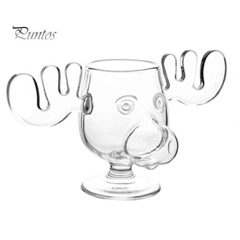Christmas Deer Mug 240ml Clear Glass Elk-shaped Cup Xmas Vacation Movie Coffee Mugs Gifts For Family Friends Party Drinking Supplies