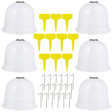 6 Pcs House Plants Indoors Live Plastic Plant Protector Cover Garden Cloche Plant Dome Plastic Plants Cover Garden Cloche Dome