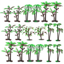 60 Pcs Simulated Coconut Trees Fish Tank Landscape Decors Photo Props (Green)