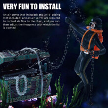 Aquarium Floating Decor Diver Treasure Box Decor Floating Ornament Fish Tank Diver Decor