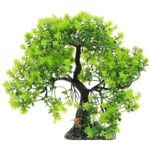 Artificial Tree Adornment Fish Tank Plant Tree Decor Aquarium Resin Craft Landscape Tree Ornament (Green)