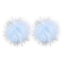 2PCS Simulated Raccoon Hair Ball Artificial Wool Ball for Shoe Clothes