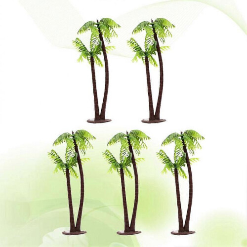 5pcs Mini Artificial Coconut Trees Fish Tank Mini Landscape Scenery 2