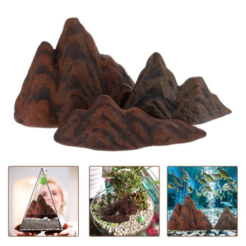 3Pcs Ceramic Rockery Ornaments Sand Table Decors Micro Landscape Decors 2
