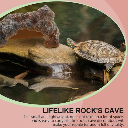Turtle Basking Sunning Platform Reptiles Cave Shape Toy Tortoise Climbing Platform 2