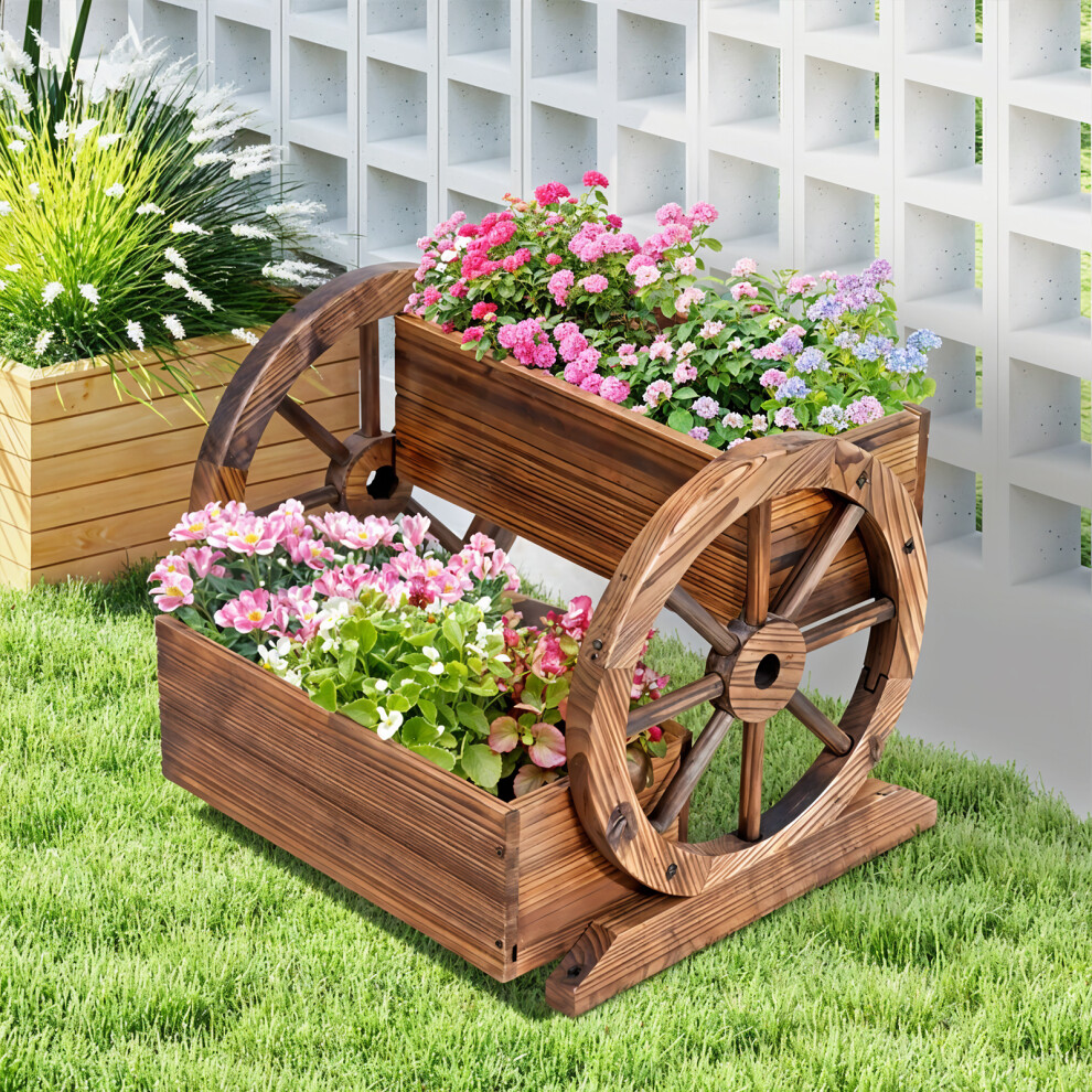 Garden Double-Tiered Planter with Wheels